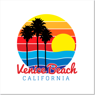 Venice Beach California Summer Tropical Sunset Posters and Art